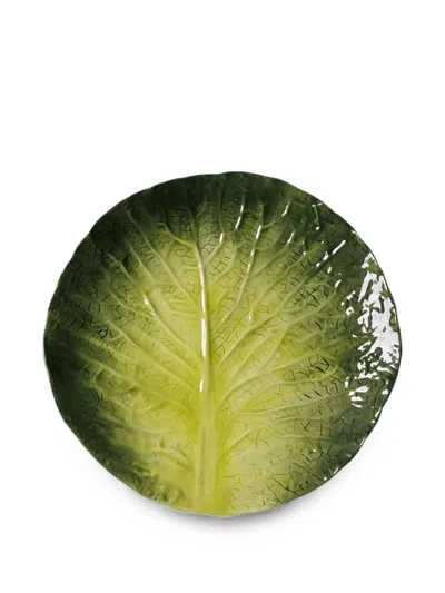 Cu I Seeyou Lettuce-design Ceramic Plate In Green