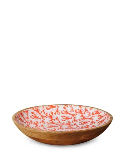 Cu I Seeyou Lobster-print Wooden Bowl In Brown