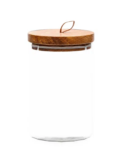 Cu I Seeyou Ribbed-glass Wooden-lid Jar In Transparent