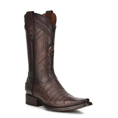 Pre-owned Cuadra 1b2ffy -  Chocolate Dress Cowboy Caiman Leather Boots For Men