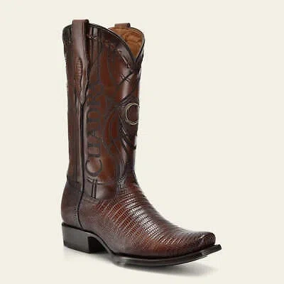Pre-owned Cuadra 1j1nlt -  Honey Western Cowboy Lizard Leather Boots For Men