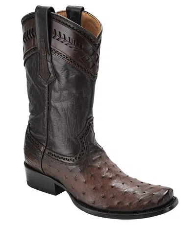 Pre-owned Cuadra 1j30a1 Urban Ostrich Western Boots Made By  In Flame Brown