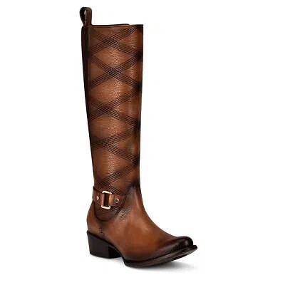 Pre-owned Cuadra 1x4ars -  Brown Casual Fashion Leather Strapped Tall Boots For Women In Honey