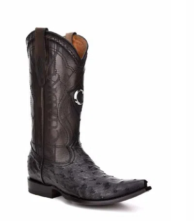 Pre-owned Cuadra 2b1na1 Ostrich Western Boots Made By  Boots In Black