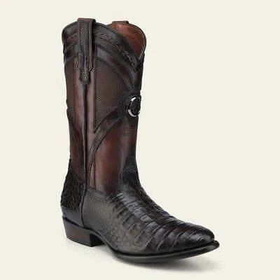 Pre-owned Cuadra 2h0afy -  Brown Dress Cowboy Caiman Leather Boots For Men