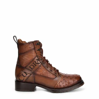 Pre-owned Cuadra 3v05a3 Military Style Genuine Ostrich Boots Made By  Boots In Yellow