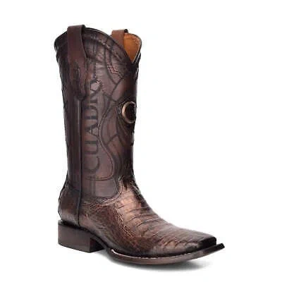 Pre-owned Cuadra 3z1ofy -  Brown Western Cowboy Rodeo Caiman Leather Boots For Men