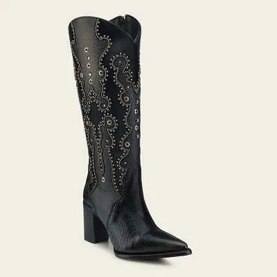Pre-owned Cuadra 4i14ph -  Black Python Boots For Women