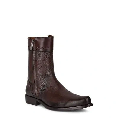 Pre-owned Cuadra 802vnbs - Franco  Dark Brown Dress Casual Leather Zip Ankle Boots For Men
