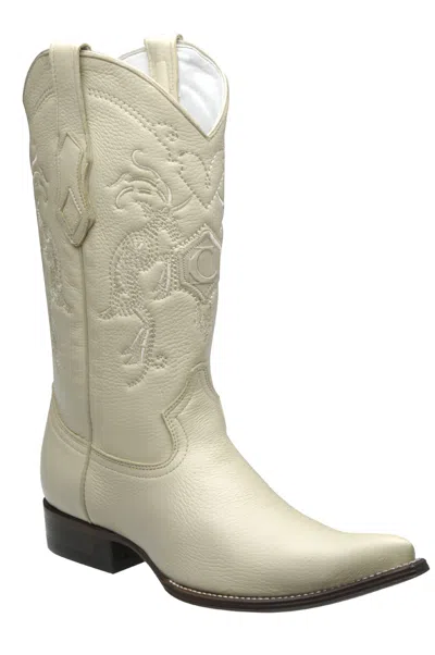 Pre-owned Cuadra Deer Traditional Western Boots Made By  Boots In Bone