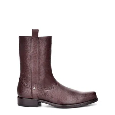 Pre-owned Cuadra Designer Deer Leather Dress Boots - Handmade By  Boots (801vnvn) In Chocolate
