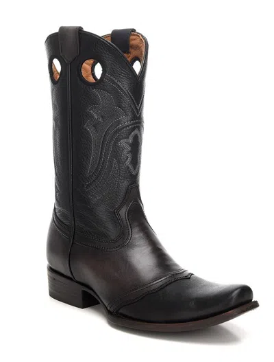 Pre-owned Cuadra Designer Leather Western Boots - Handmade By  Boots (1j16rs) In Black