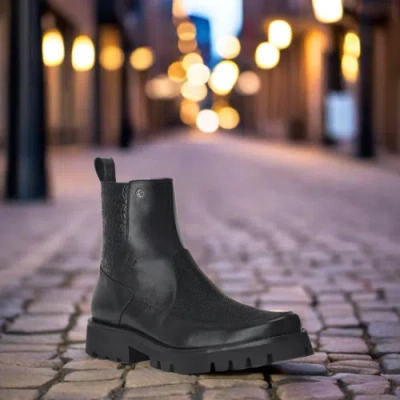 Pre-owned Cuadra G97mtts -  Black Casual Vintage Fashion Stingray Ankle Booties For Men