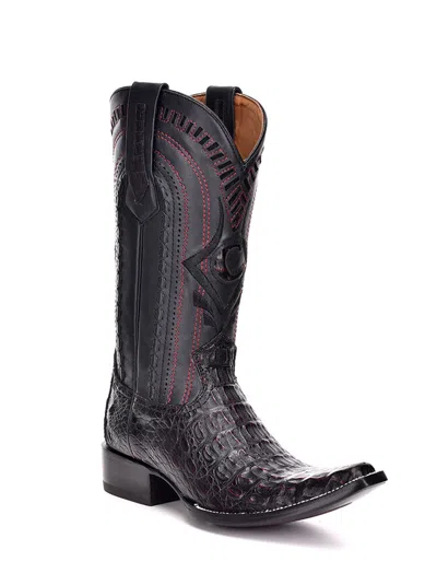 Pre-owned Cuadra 1b41fl Horn Back Western Boots Handmade  Boots In Black Cherry