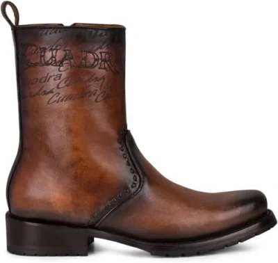 Pre-owned Cuadra Men's Boot In Bovine Leather With Zipper Brown