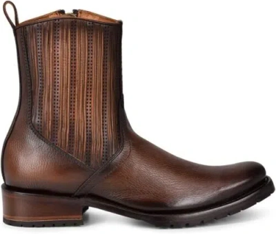 Pre-owned Cuadra Men's Urban Boot In Bovine Leather With Zipper Brown