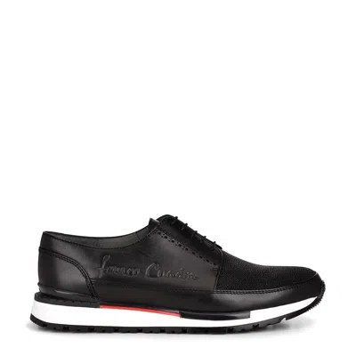 Pre-owned Cuadra Stingray Leather Sneakers – Handmade By  Boots (127mtts) In Inca Black