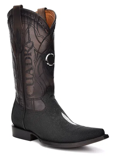 Pre-owned Cuadra Stingray Sniped Toe Cowboy Western Boots Made By  In Black