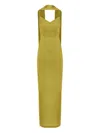 Cuanna Cara Spaghetti-strap Split Maxi Dress In Green