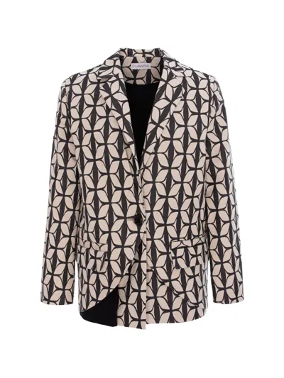 Cuanna Geometric-print Asymmetric Jacket In Multi