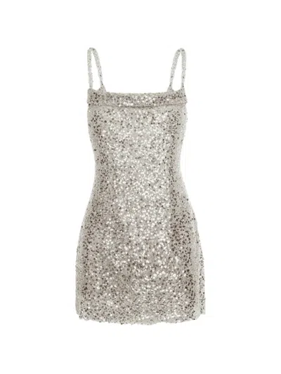 Cuanna Kim Sequinned Mini Dress In Silver