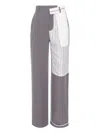 Cuanna Mark Striped-panel Trousers In Gray