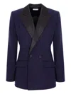 Cuanna Midi Double-breasted Shawl-lapel Blazer In Blue