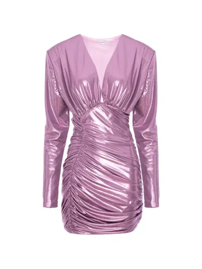 Cuanna Odina Ruched Mini Dress In Purple
