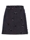 Cuanna Sequin-embellished Frayed Skirt In Blue