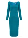 Cuanna Sophie Long-sleeved Midi Dress In Blue