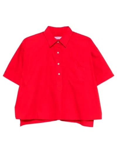 Cuantico Shirt With Polo Neck In Red