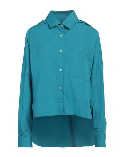 Cuantico Woman Shirt Deep Teal Size 2 Cotton In Green