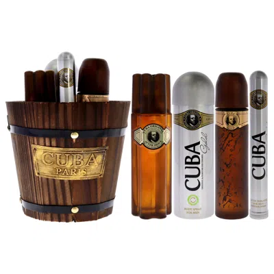 Cuba For Men - 4 Pc Gift Set 3.3oz Edt Spray, 1.17oz Edt Spray, 6.6oz Deodorant Spray, 3.3oz After Shave, In Transparent