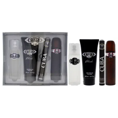 Cuba For Men - 4 Pc Gift Set 3.3oz Edt Spray, 1.7oz Edt Spray, 3.3oz After Shave, 6.7oz Shower Gel In Multi