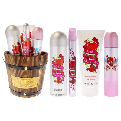 Cuba For Women - 4 Pc Gift Set 3.3oz Edp Spray, 1.7oz Edp Spray, 6.6oz Body Spray, 6.6oz Body Splash In Multi