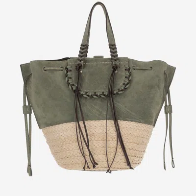 Cuba Lab Bolero Braided Leather Drawstring Tote Bag In Brown