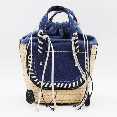 CUBA LAB CUBA LAB BLUE DENIM LEATHER HABANERA SATCHELS BAG