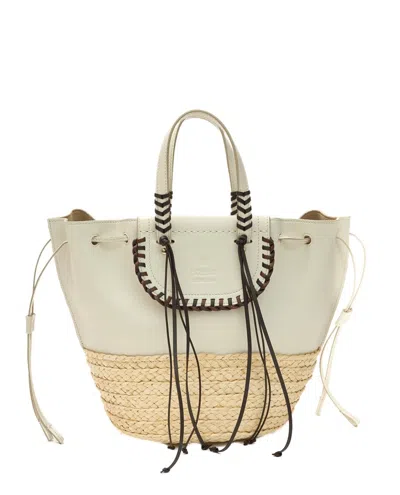 Cuba Lab Bolero Leather Tote Bag In White