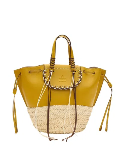 Cuba Lab Bolero Leather Tote Bag In Yellow