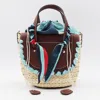 Cuba Lab Brown Leather Habanera Silk Satchels Bag In Mogano