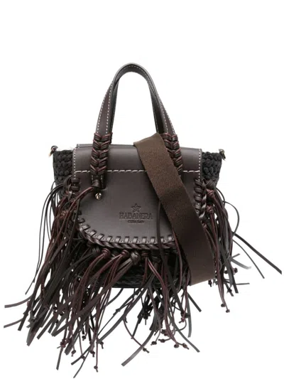 Cuba Lab Braided Leather Handbag With Fringe Accents