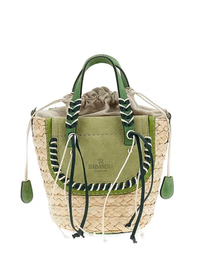 Cuba Lab Braided Top-handle Clutch Bag In Green