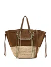 Cuba Lab Braided-trim Suede Tote Bag In Brown