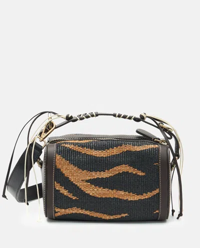 Cuba Lab Cubanita Rafia Handbag In Black