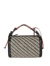 Cuba Lab Handbag In Leather And Raffia In Black