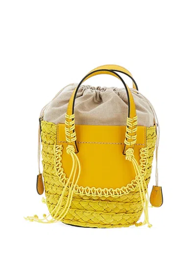 Cuba Lab Habanera Braided Bucket Bag In Yellow