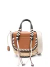 Cuba Lab Structured Brown Handbag With Braided Detailing