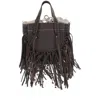 Cuba Lab Handbag In Raffia And Leather With Fringes