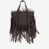 Cuba Lab Handbag In Raffia And Leather With Fringes