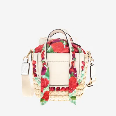 Cuba Lab Habanera Leather And Rafia Bag In Multi